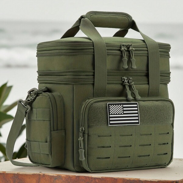 Bolsa térmica táctica, bolsa térmica, equipo de camping, para viajes al trabajo, camping, actividades al aire libre, uso en la oficina, sistema de correas MOLLE