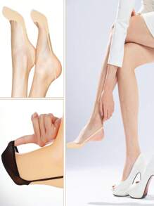 1/5 Paar unsichtbare Boot Socken für Damen Sommer Silikon rutschfeste Socken für High Heels Schuhe, Eisseidenfeiner halber Fuß Halter Socke