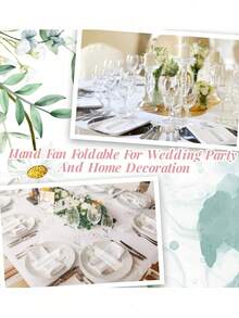 40 件 / 30 件 / 20 件 / 15 件白色折叠心形手持纸扇，婚礼手持扇套装，含带标签的欧根纱袋和黄麻绳，趣味 DIY，情人节新年礼物，家居装饰，适用于婚礼新娘送礼会装饰，婚礼回礼，派对回礼