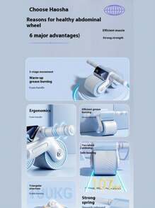 Abdominal Wheel Roller, Self-Reviving Fitness Equipment, Beginner Home Gym Gear, Noise-Proof Recoil Design, Max Load 100kg, Ab Workout Tool