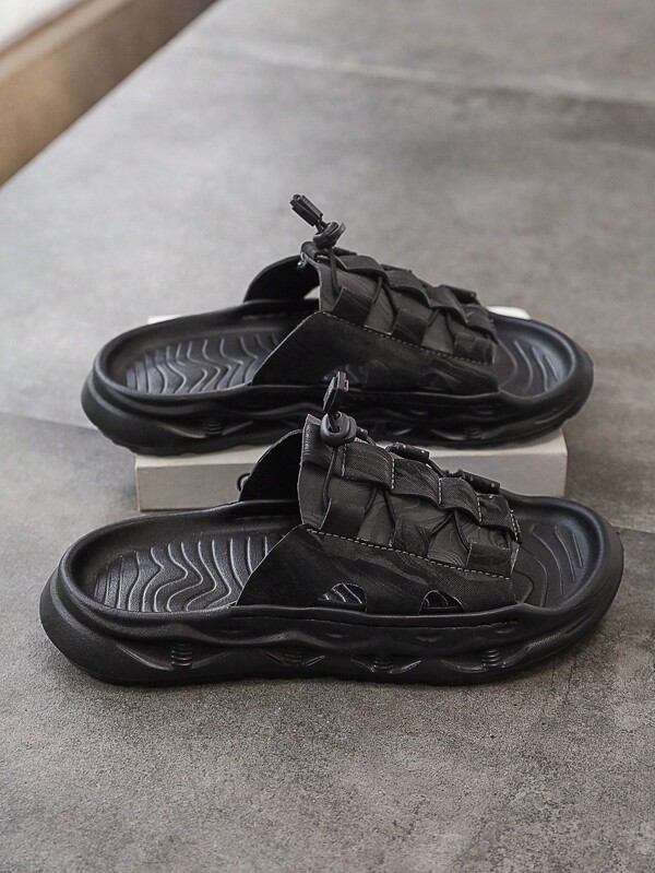 Herren Mode Lässig Beach Slipper mit Schnürung, dicke rutschfeste und strapazierfähige Sandalen