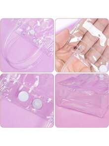 20 piezas - Bolsas de regalo transparentes de PVC con asa, bolsas de regalo transparentes impermeables, bolsas de regalo transparentes pequeñas, bolsas de regalo transparentes, bolsas de regalo para temporada de fiestas, adecuadas para regalos de boda, cumpleaños, Halloween y suministros para fiestas navideñas - transparente - Ver 3