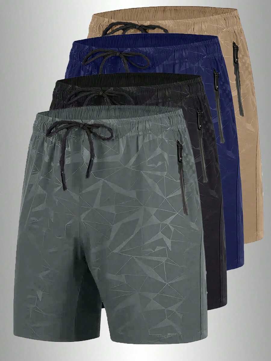 Nuovi pantaloncini sportivi casual da uomo per l'estate, con design alla moda e stampato, leggeri e morbidi, adatti per la spiaggia. - Grigio - Visualizzare 1
