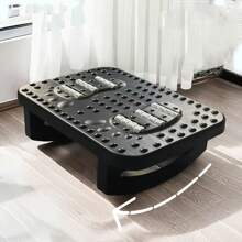 Ergonomic Foot Rest Mat For Office Desk - Durable Plastic With 8 Ventilation Holes, Under Desk Foot Support & Posture Corrector, White/Black, Simple Design | Sturdy Construction, Under Desk Foot Rest School Supplies, Back To School