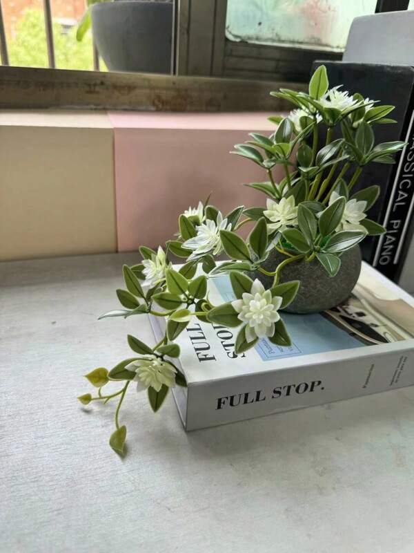 ديكور صخري محاكي بمصغر زهرة اللوتس، زخرفة طاولة