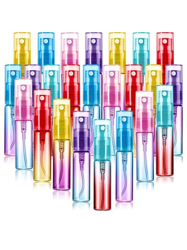 Minifrascos para Perfume Spray 4 ml, Garrafas de Vidro Coloridas Recarregáveis, Recipientes Vazios com Borrifo Fino, Tubos Portáteis para Limpeza, Viagens, Óleos Essenciais, Perfume, 6 Cores Degradê