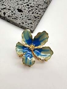 1pc Vintage Enamel Painted Floral Gradient Hair Claw Clip, Chinese Style Elegant Premium Hair Accessory, Claw Clips, Hair Claws, Clips For Hair, Hair Slide, Hair Barrettes, School Stuff