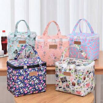New Handheld Insulated Bento Bag, Fashion Lunch Box Bag, Convenient And Portable Storage Method, Suitable For Schools, Office Workers, Outdoor Activities And Travelback To School School Stuff Bag For School Lunch Bag For Women Cooler Bag Picnic Accessories School Accessories