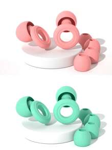 6 Sets - Reusable Silicone Earplugs For Sleeping And Swimming - 35dB Noise Reduction, With 2 Pairs Of Ear Caps, Suitable For Snoring, Studying, Concerts And Hearing Protection