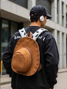 可爱卡通故事伍迪帽子设计背包-创意书包 - 摩卡棕 - 查看 1