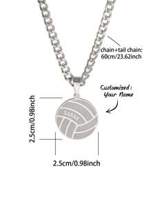 1 Stück personalisierte Halskette in Sportball-Form mit Name, verschiedene Stile, Vatertag, Valentinstag, Geburtstag, Jahrestag, Freunde, Studentenabschluss, Weihnachten, hochwertige Familiengeschenke, geeignet für alle Jahreszeiten