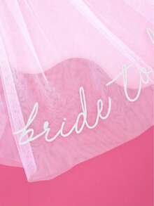 1pc Bride To Be Veil Headband With Comb, Wedding Bridal Veil, Bachelorette Party Accessory - White - View 3