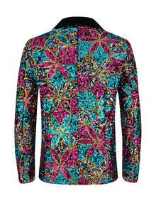 JNYXJNYX Men's Fashion Suit Coat Men's Formal Men's Clothes Men Shirt Co Ords, Halloween Clothes - 藍色 - 查看 4