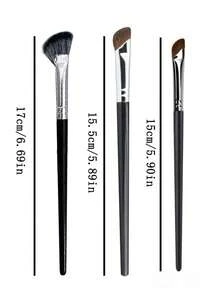 3件套鼻部轮廓刷和高光刷套装，斜角轮廓扇形刷，超细鼻影/眼影晕染刷，柔软刷毛，精准化妆工具，化妆刷套装，化妆刷套装，化妆刷套装，全套化妆工具，化妆刷套装，全套化妆工具，化妆刷套装，化妆刷套装，化妆刷套装，化妆礼盒套装 - 黑色 - 查看 4