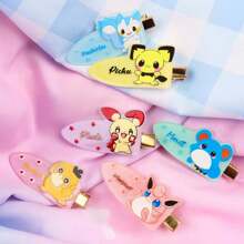 pokemon 1pc Pokemon Cartoon Acrylic BB Clips, Cute Girls' Heart Bangs Clip Headpiece Hair Accessories, Cute Patterns Are Perfectifts For Kawaii Lovers, Ponytail, Hair Roll, Hairband Suitable For Daily Wear, Birthday Gift Box For Friends' Halloween Gifts