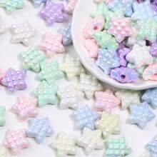 20 Pcs Colorful Acrylic Beads, Heart Star Spacer Beads, Suitable For Bracelet, Necklace Making, Earring Pendants, Jewelry DIY Accessories