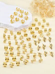 70 hạt kim loại cài tóc, dây buộc tóc, vòng tết tóc, phụ kiện tết tóc bằng kim loại có thể điều chỉnh, phù hợp cho tóc tết kiểu dreadlocks, phụ kiện đội đầu, kẹp càng cua, kẹp tóc, mùa hè, kỳ nghỉ, du lịch, phong cách Boho, kẹp tóc, tiệc tùng. - Vàng - Xem 8