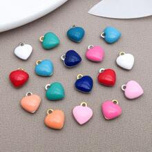 10pcs 8x9mm Cute Tiny Enamel Stainless Steel Heart Charms Mini Love Pendants For DIY Bracelet Necklace Earrings Jewelry Making Crafts Accessories