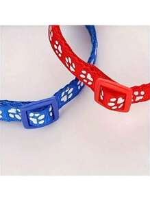 1 pezzo Collare per gatti con campanello, staccabile, regolabile, luminoso, alla moda, con fibbia a sgancio rapido, collare per gatti piccoli con campanello, collare in nylon con stampa di zampe di gatto carino, adatto per cani e gatti