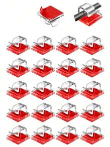 30pcs Adhesive Cable Clips For Outdoor, Christmas Light Clips, Decoration Clips, Self Adhesive Hooks Cord Management Wire Holder, Fairy Light Accessories