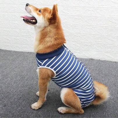 Traje de recuperação para cães, Traje de recuperação para feridas abdominais em gatos, Traje justo para cirurgia de animais de estimação machos e fêmeas, Traje anti-lambedura para cães após cirurgia