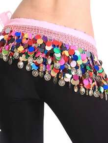 肚皮舞亮片腰带金铜币肚皮舞臀巾女士肚皮舞腰链舞蹈表演腰带