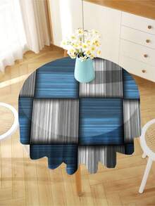 Toalha de mesa estampada com padrão geométrico, toalha de mesa moderna retangular/redonda de poliéster à prova d'água, toalha de mesa com impressão digital adequada para sala de estar, casa, jantar ao ar livre, mesa redonda pequena - Multicolorido - Ver 11