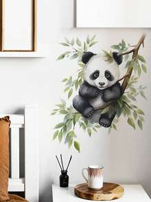 1pc Adorable Panda Climbing Tree Wall Decal Durable PVC Sticker