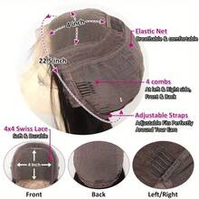 Put On And Go Glueless Wigs Human Hair Pre Plucked  4x4 Lace Closure Kinky Bob Wig Human Hair Lace Front Wigs For Women Upgraded No Glue Pre Cut Glueless Wigs For Women 150% Density - Natural Black - View 5