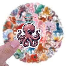 55 piezas Pegatinas lindas de pulpo, pegatinas divertidas de criaturas marinas de dibujos animados, pegatinas de tema oceánico, decoraciones artísticas a prueba de agua para sobres, botellas de agua, computadoras, portátiles, teléfonos, equipaje, cuadernos, refrigeradores