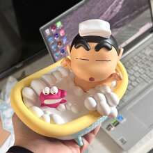 CRAYON SHINCHAN Haut-parleur sans fil créatif et attrayant de Crayon Shin-Chan, dessin animé mignon en forme de baignoire où le haut-parleur de Shin-Chan peut être inséré. Ornement raffiné, cadeau d'anniversaire.