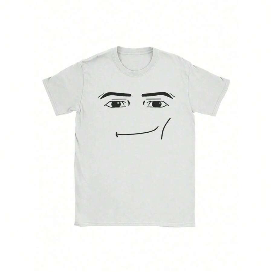 Anime Robot Robloxs Face T-Shirts Women Fun Tees Crew Neck Short Sleeve T Shirts Women Clothing Harajuku T Shirts - 白色 - 查看 1