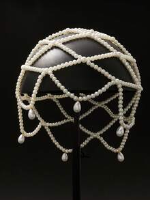 1件女士复古手工镂空装饰发箍，带珍珠流苏，优雅风格，适合拍照、新娘、舞台表演、睡眠发箍 - 其他帽子 - 查看 17