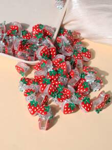 10/15pcs Cute Strawberry & Cherry Hair Clips, Sweet Bangs & Flyaway Hair Clips, Suitable For Any Occasion Fall Winter Claw Clip Hair Accessories For Women For Vacation Outfits Woman