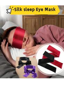 1 pièce Ruban de sommeil interactif pour couple - Masque pour les yeux à ruban pour le masque (bordeaux/violet/noir) Essentiel pour bloquer la lumière pour un sommeil profond pendant les voyages, fournitures pour femmes pour les fêtes, les soirées entre célibataires