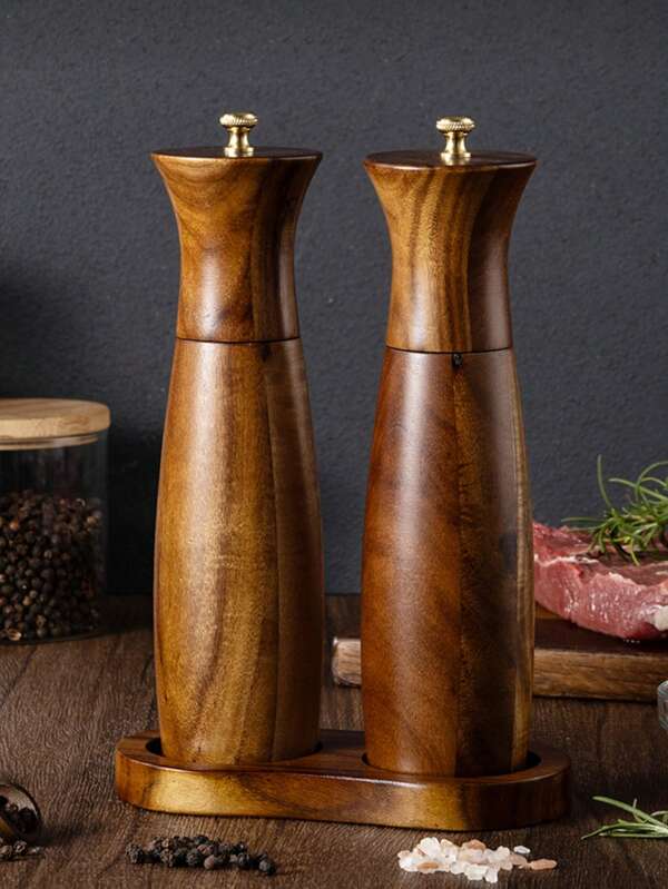 1 pieza/2 piezas/3 piezas Molinillo de madera manual para especias, sal, pimienta, molinillo de café
