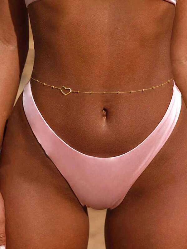 1 Stück Sexy Herz Anhänger Gold Taillen Kette für Frauen, elegante funkelnde Liebe Gold Bauchkette für Mädchen Sommer Strand Urlaub, Gold Körperkette für Frauen, wunderschöner Party Schmuck für Frauen, geeignet für Frauen im täglichen Gebrauch, Geschenk für gute Freunde