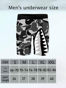 Bộ 4 món ngẫu nhiên gồm quần lót Boxer nam, quần short, quần lót nam, đồ ngủ, miệng in hình cá mập, quần đùi Boxer nam, quần lót nam - Nhiều màu - Xem 6