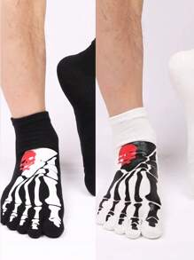 2/1 Paar Socken mit Totenkopf-Klauen Motiv, Gitarren-Jungen Knöchelsocken, Sommer Boden Gitter Zehenstrümpfe, geeignet für den täglichen Gebrauch, Partys, Dating und Bühnenauftritte