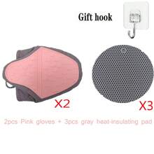 قفاز خبز متعدد الوظائف من السيليكون مع وسادة عازلة للحرارة - قفاز مطبخ مضاد للحرق مناسب للأطباق والصواني والأطباق - إكسسوار ضروري للمنزل