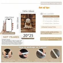 1 件，帆布墙艺术，带框墙艺术，复古书筒阅读鬼魂，万圣节装饰，万圣节海报，万圣节阅读鬼魂，恐怖艺术用于家居装饰办公室装饰浴室装饰客厅装饰卧室装饰，房间装饰，宿舍装饰，卧室装饰，图书馆装饰，学校装饰，返校季万圣节装饰