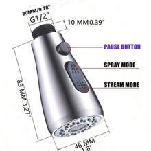 1pc Faucet With Retractable Adjustable Shower Head Attachment