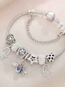 1 件时尚飞机旅行箱相机串珠手链，送给朋友的日常礼物