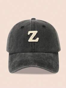 1pc Kids Washed 26-Letter Baseball Cap, Boys Girls Sun Hat Suitable For Outdoor, Sunscreen, Daily Wear