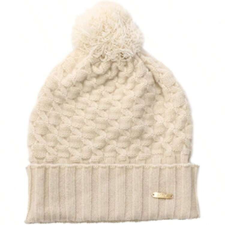 yo biotop カシミヤ100% フライトキャップ ニット帽 ホワイト yo