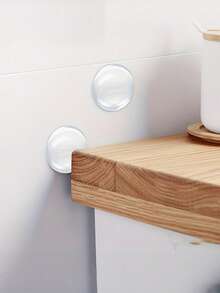 6pcs Clear Silicone Self - Adhesive Door Knob, Strongest Home Wall & Door Handle Stopper, Round Wall Shield Cushion, Quiet Wall Protector For Door Handle, Guard Door Bumper Silencer