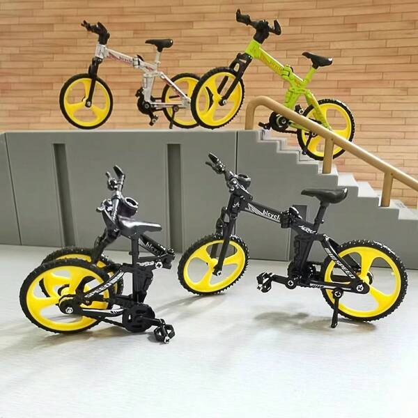 1pc Foldable Alloy Simulation Finger Bike, Creative New Downhill Mountain Bike Finger Toy