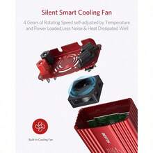 BESTEK Inversor de potencia de onda sinusoidal pura de 500 W CC 12 V a CA 2 tomacorrientes 110 V convertidor adaptador de cargador de coche con puertos de carga USB duales de 4.2 A listado ETL - 1Rojo - Ver 5