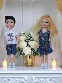 1 peça/2 peças de mini boneca de casal de 14 cm/5,5", acompanha roupas e sapatos de boneca, fantasia de festa para adultos, acessórios para boneca, presente de aniversário, Dia das Mães, presente de Natal, ótimo como lembrancinha de casamento. (Observação: o padrão de algumas roupas pode ser enviado aleatoriamente, mas o estilo é o mesmo.)