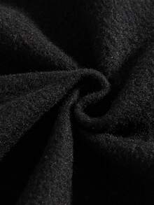 青少年男孩字母图案保暖圆领连帽衫和梭织裤套装 - 黑色 - 查看 7